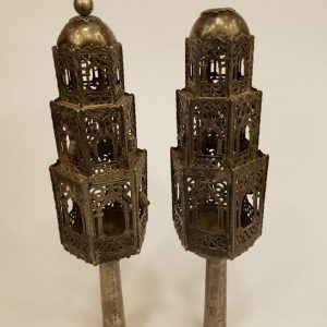 Antique Rimonim from Tunis, Pure Silver