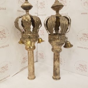 Antique Pure Silver Pomegranates for Sefer Torah
