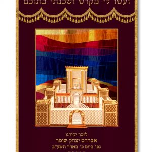 Velvet Parochet - Holy Temple Applique Gold