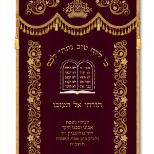 Velvet Parochet - Tablets and Crown Ornaments 2
