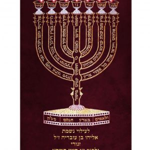 Velvet Torah Mantle – LaMenatzeach Menorah Gold