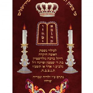 Velvet Torah Mantle - Classic Candlesticks - Gold