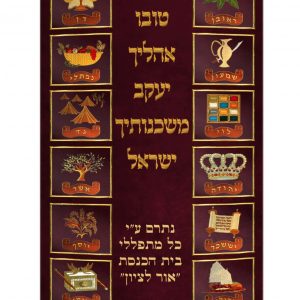Velvet Torah Mantle - Twelve Tribes - Gold Rows