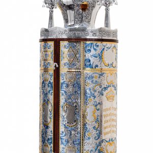 Torah Scroll Case Zion Blue