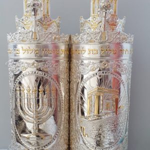 Magnificent Case for Sefer Torah Model Menorah and Holy Temple