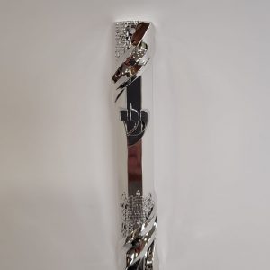 Opaque Silver Plastic Mezuzah Cases Jerusalem Design