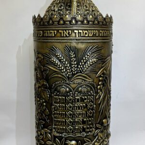 תיק מפואר לספר תורה דגם לוחות הברית ובית המקדש מושחר