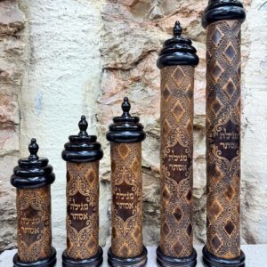 Antique-Style Leather Megillah Case 18-60 cm