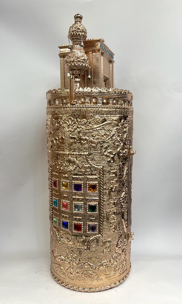 Torah Case Rose Gold Holy Temple Head - Image 9