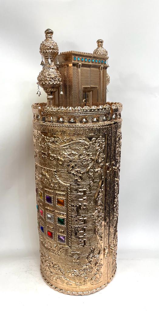 Torah Case Rose Gold Holy Temple Head