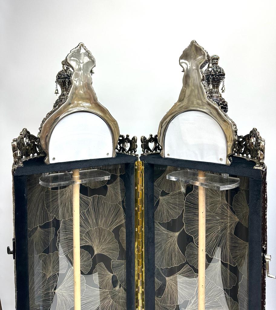 Torah Case Silver-Plated Blackened Choshen Design - Image 3