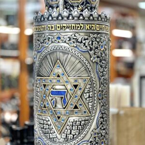 Magnificent Case for Sefer Torah Model Magen David and Beit HaMikdash Blackened