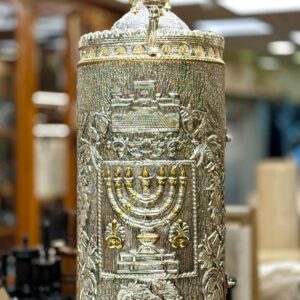 Case for Sefer Torah with Menorah and Beit HaMikdash