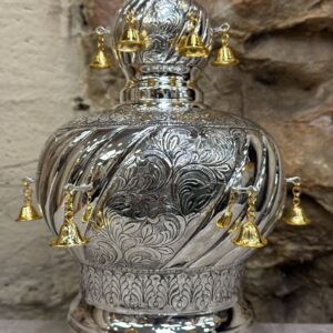 Large Crown for Sefer Torah with Bells, 925 Silver-Plated