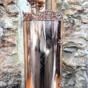 Magnificent Torah Case with Beit HaMikdash Top, Rose Gold
