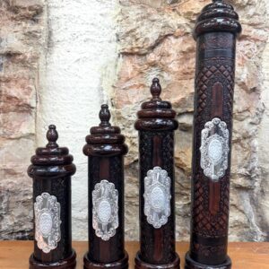 Leather Megillah Case with Plaque, Various Parchment Sizes Available