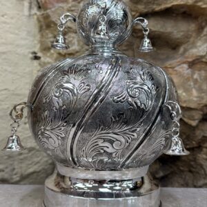 Large Crown for Sefer Torah with Bells, 925 Silver-Plated