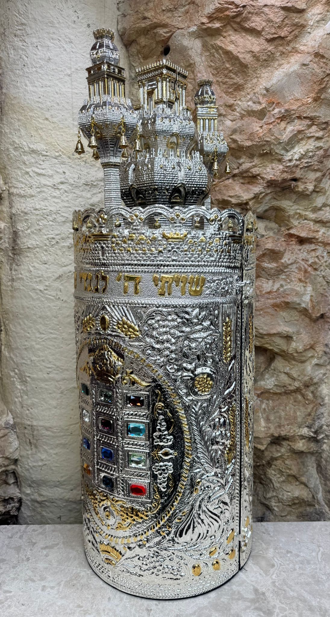 Torah Case with 3D Crown Top