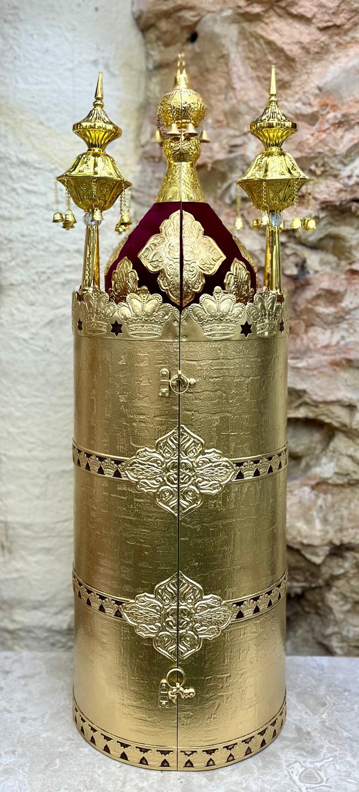 Torah Case 52 cm, Wood with Velvet