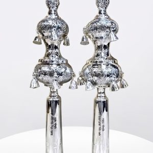 Mehudar Silver-Plated Rimonim for Etz Chaim