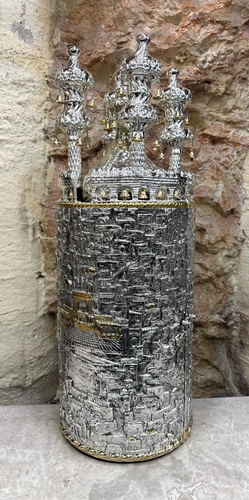 Silver-Plated Torah Case for 36 cm Parchment