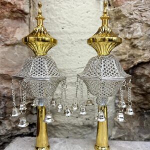 Rimonim for Sephardic Sefer Torah, Textured Model, Various Colors