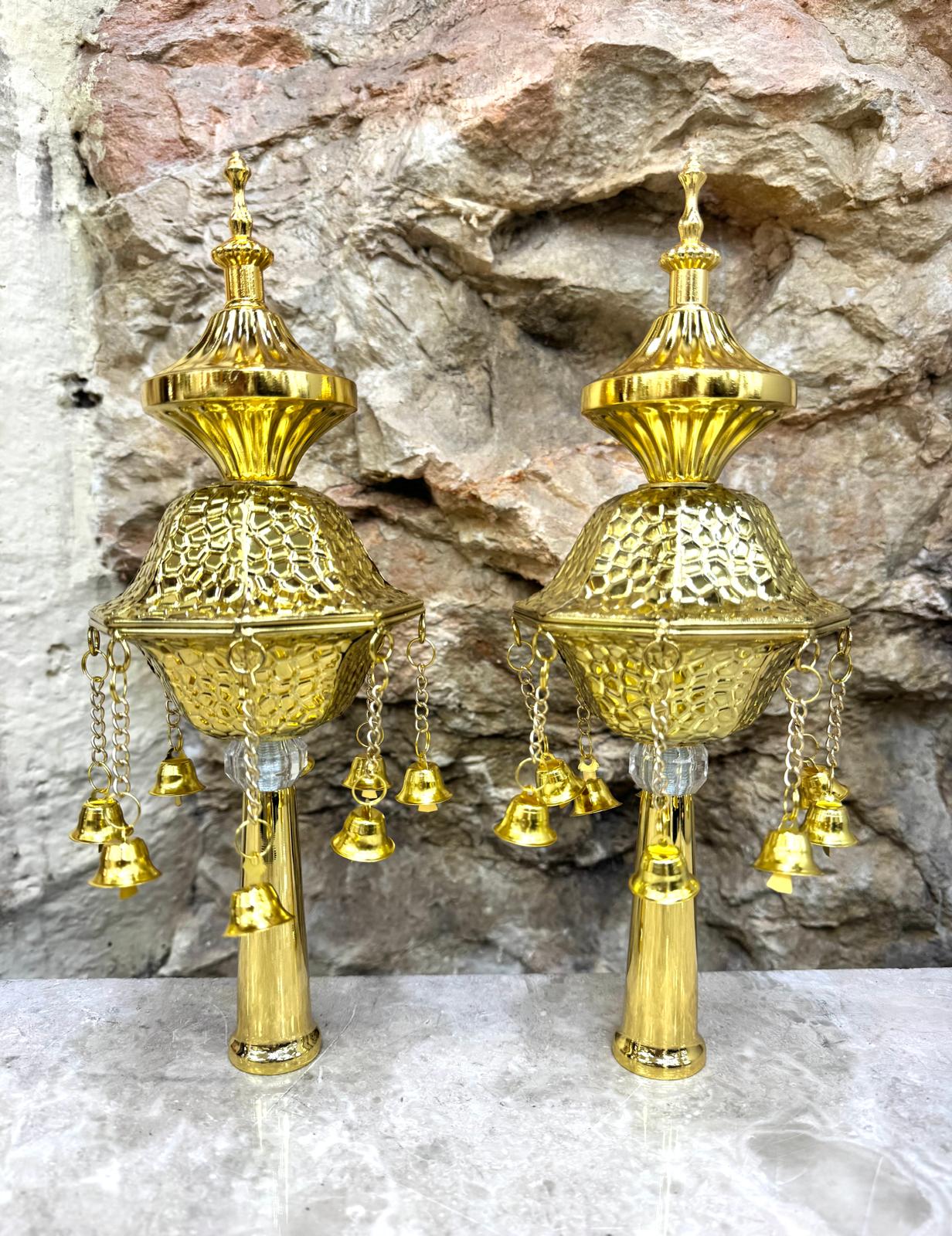 Rimonim for Sephardic Sefer Torah, Textured Model, Various Colors - Image 3