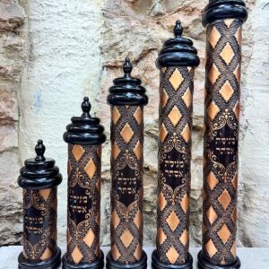 Diamond Pattern Leather Megillah Case - Various Sizes Available