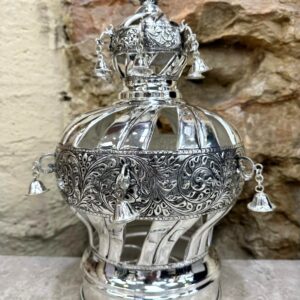Hammered Openwork Crown, 925 Silver-Plated, for a Full-Size Sefer Torah