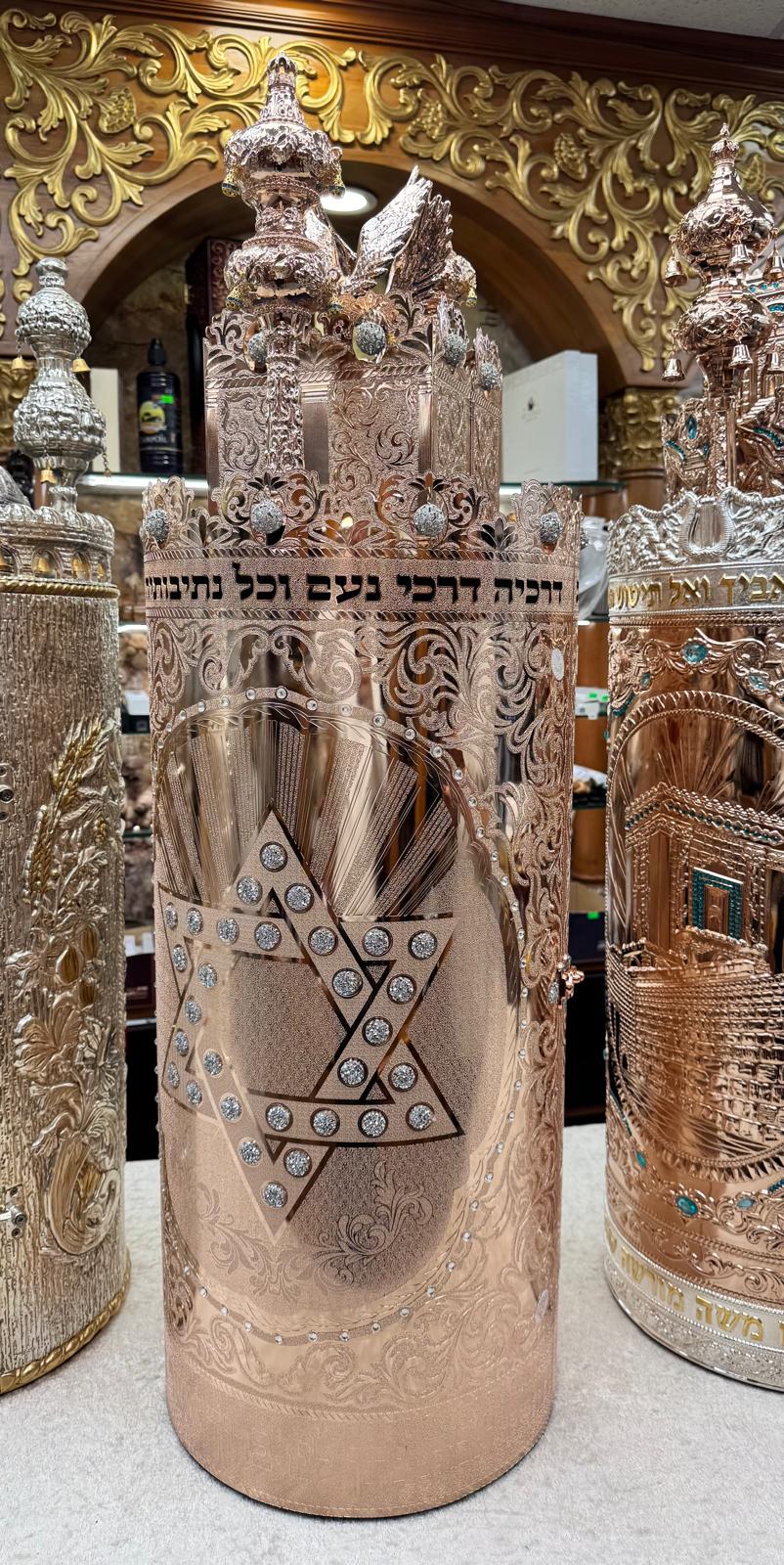 Torah Case with Rose Gold Plating (העתק)
