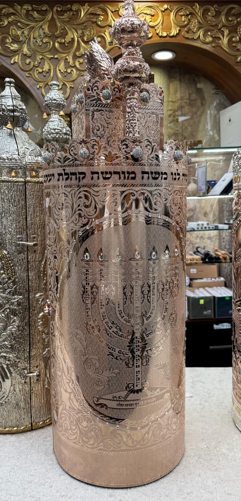 Torah Case with Rose Gold Plating (העתק) - Image 5