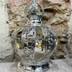 925 Silver-Plated Crown with Gold-Plated Bells for a 48–56 cm Sefer Torah