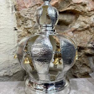 925 Silver-Plated Crown with Bells for a 48–56 cm Sefer Torah, Model III