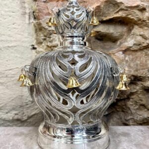 925 Silver-Plated Crown with Bells for a 56 cm Sefer Torah, Model II