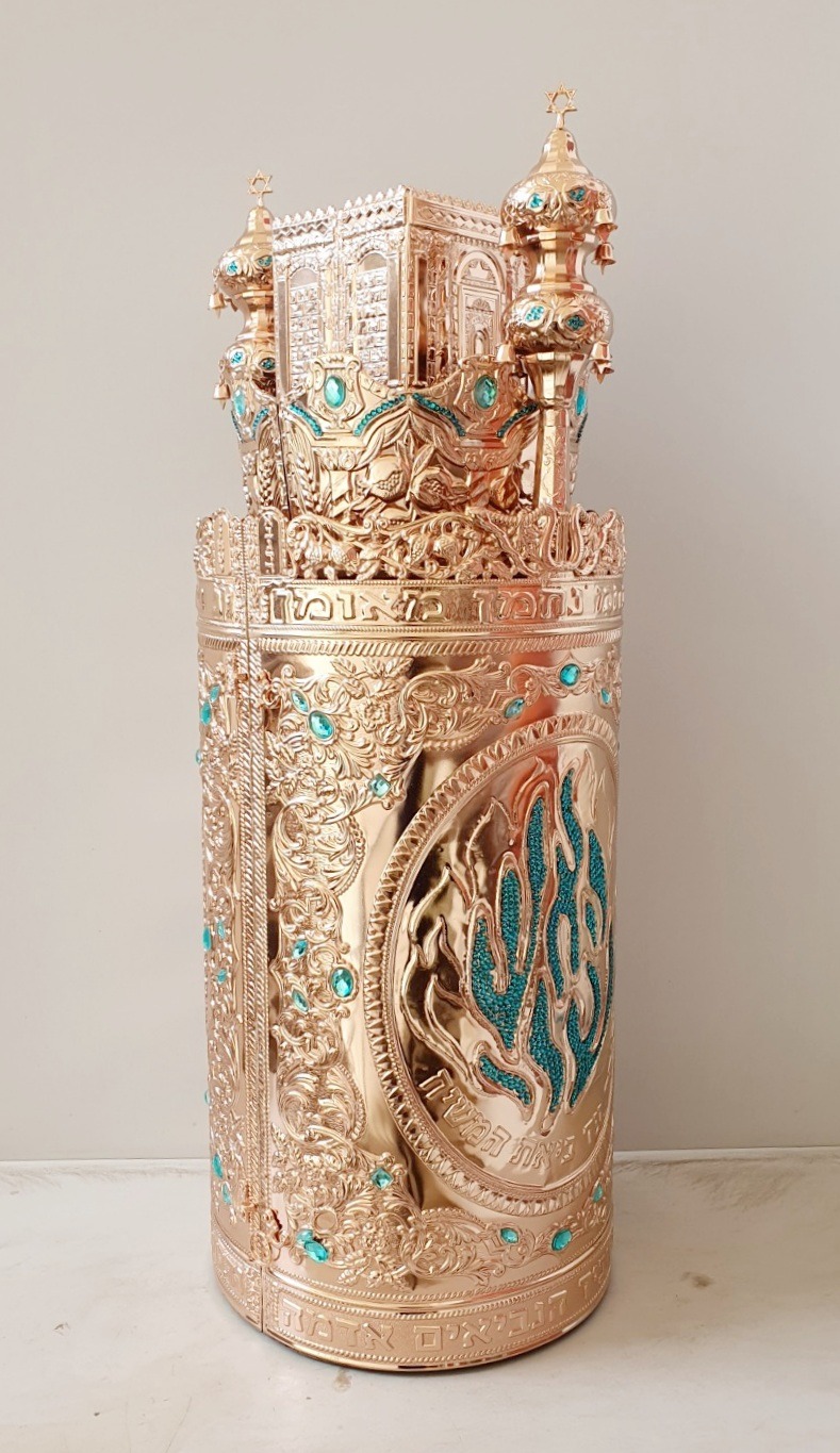 Magnificent Case for Sefer Torah Model Breastplate Inlaid (העתק) (העתק)