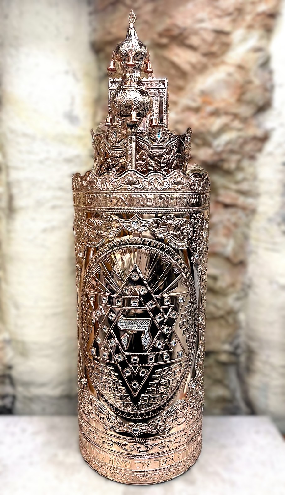Magnificent Case for Sefer Torah Model Breastplate Inlaid (העתק) (העתק) (העתק) - Image 4