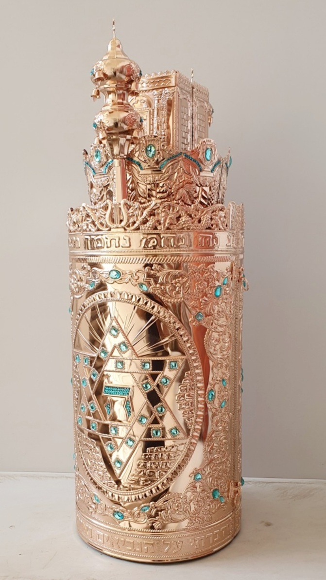 Magnificent Case for Sefer Torah Model Breastplate Inlaid (העתק) (העתק) - Image 3