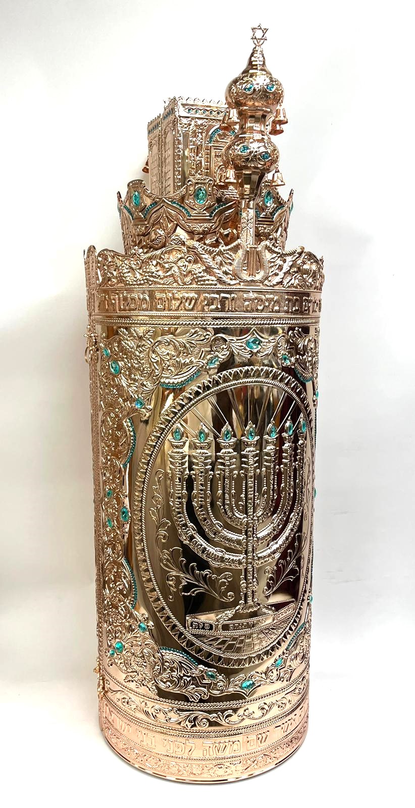 תיק מפואר לספר תורה דגם חושן משובץ זהב – תמונה 4