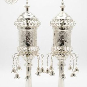 Rimonim for Sephardic Sefer Torah, Textured Model, Various Colors